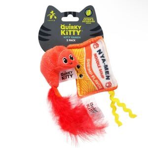 2 sets - Quirky Kitty Ramen Catnip Plush Cat Toy